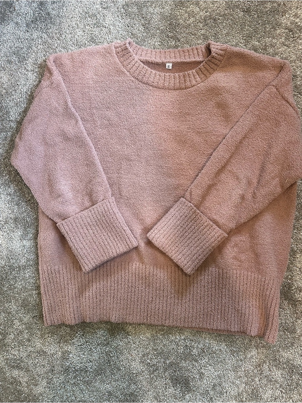 Cozy Knit Crewneck Sweater - Dusty Rose